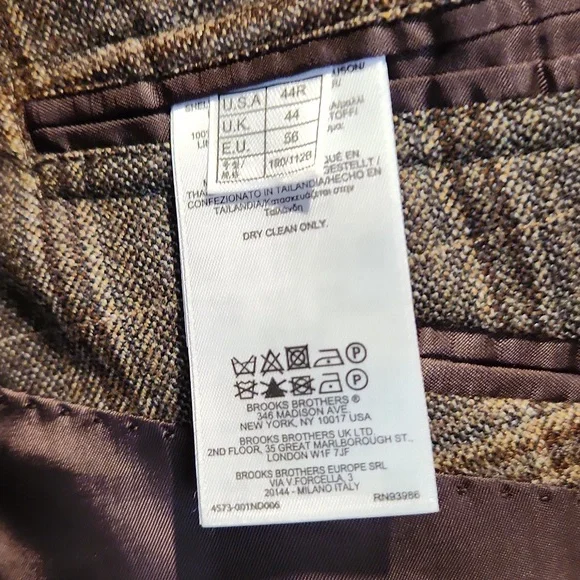Brooks Brother Regent Wool Flannel Plaid Men's sport Coat Sz. 44 Italian Cloth.